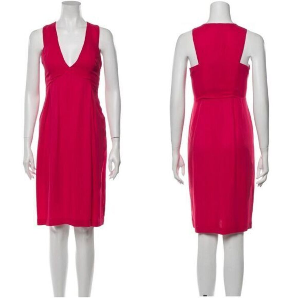 NEW Pinko V-Neck‎ Rondella Knee-Length Dress, Italian-made, Pink, Size M